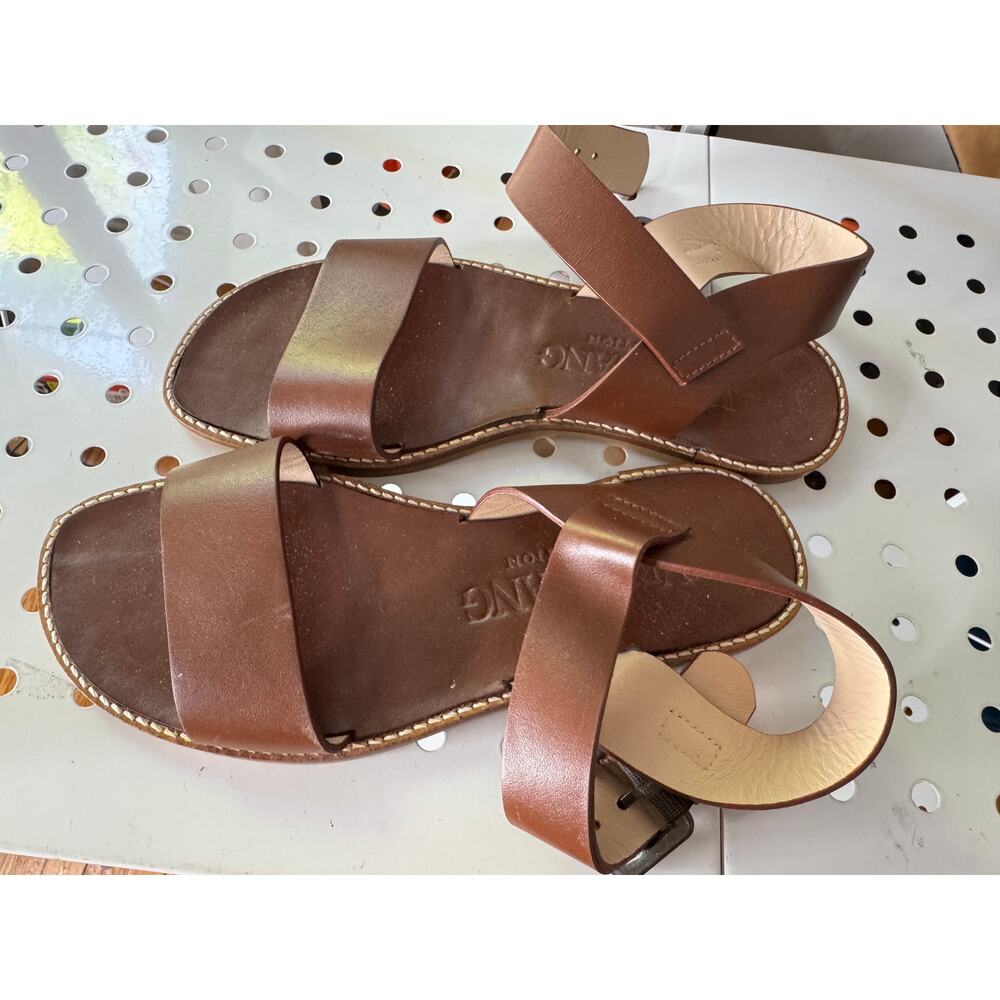 VERA WANG Ankle strap sandals leather in Brown 35 1/2